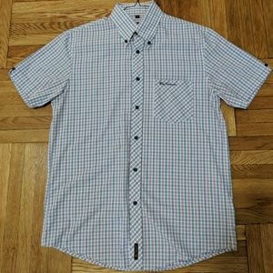 Ben Sherman plaid SS button up - MEDIUM